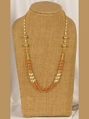 Handcrafted Multicolor Beaded Long Chain Ensemble Necklace