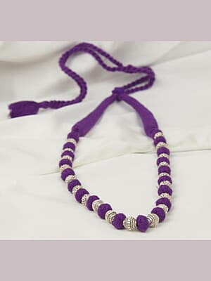 Silver Carved Raspberry Purple Dorje Chain