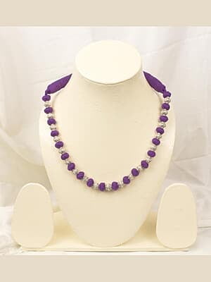 Silver Carved Raspberry Purple Dorje Chain