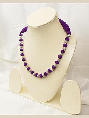 Silver Carved Raspberry Purple Dorje Chain