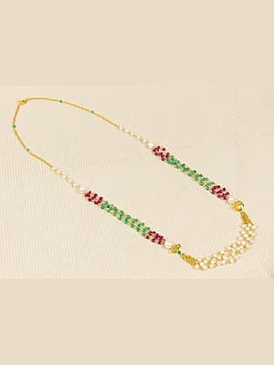 Handcrafted Multicolor Beaded Long Chain Ensemble Necklace