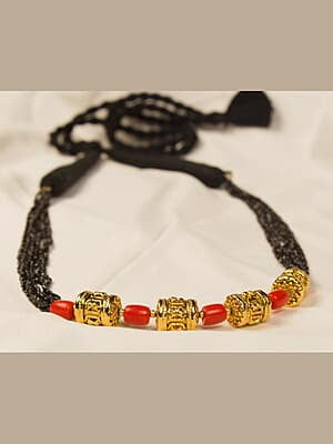 Hand Crafted 925 Pure Silver with Gold Plated and Real Coral Necklace