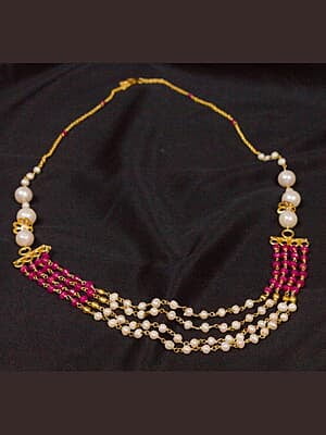 Handcrafted Multicolor Beaded Long Chain Ensemble Necklace