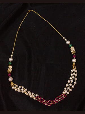 Handcrafted Multicolor Beaded Long Chain Ensemble Necklace