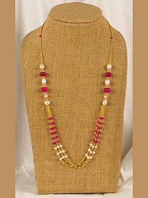 Handcrafted Multicolor Beaded Long Chain Ensemble Necklace