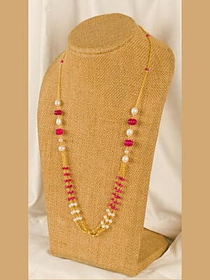 Handcrafted Multicolor Beaded Long Chain Ensemble Necklace