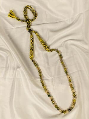 Mirror Ball Yellow Ridge Black Bead Chain