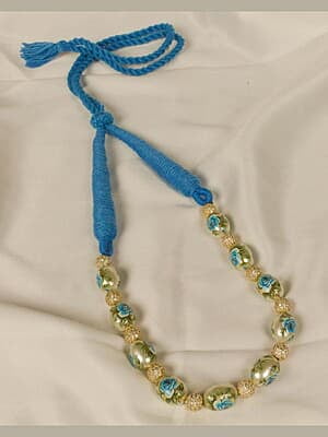 Mirror Ball Blue Rose Oval Bead Chain