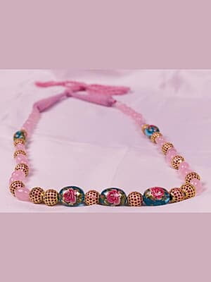 Ruby Czed Ball Blue Oval Pink Rose Pink Bead Chain