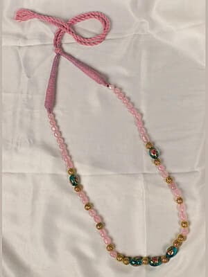 Ruby Czed Ball Blue Oval Pink Rose Pink Bead Chain