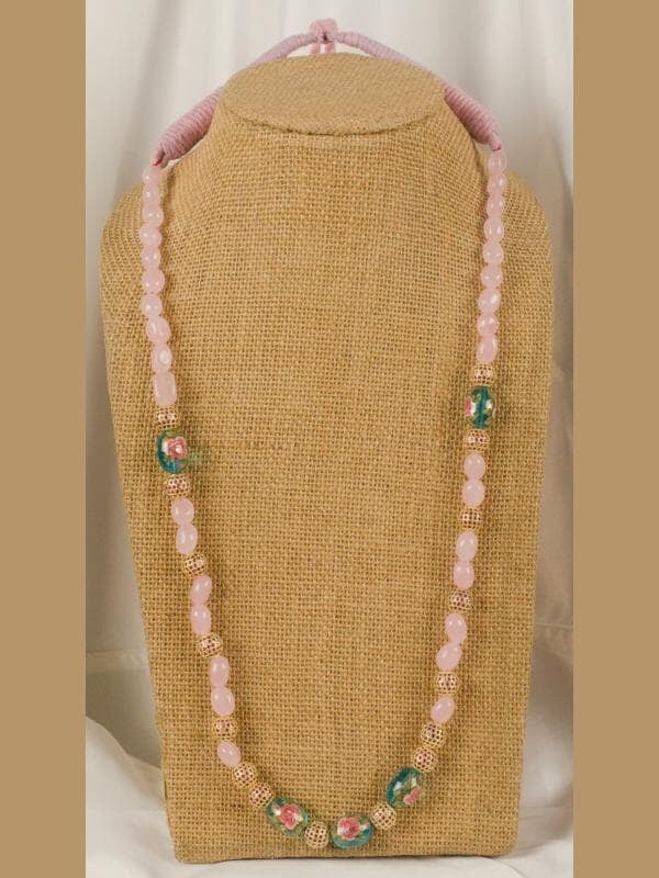 Ruby Czed Ball Blue Oval Pink Rose Pink Bead Chain