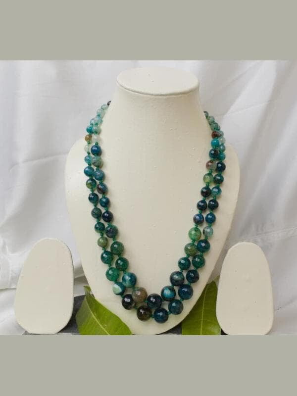 Blue and Green Multicolor Quartz Beads Necklace