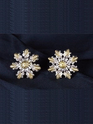 Two Tone Flower Studs