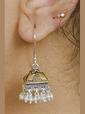 Two Tone Icicle Jumka Earring